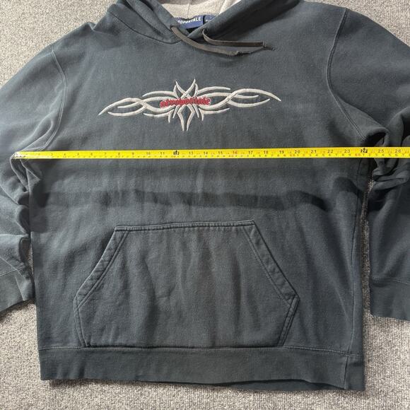 Y2K Aeropostale Hoodie Tribal Pattern Embroidered Red Black Men’s Size Large - Picture 6 of 7